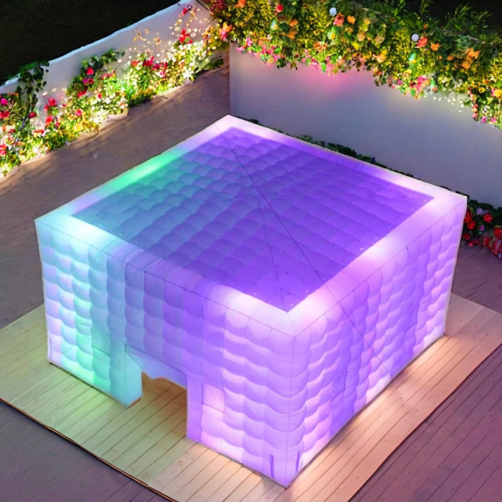 SAYOK Portable Large Inflatable Air Cube Tent Fancy Inflatable Marquee Tent House Night Club for Party Event Exhibition Wedding Business/Private Use